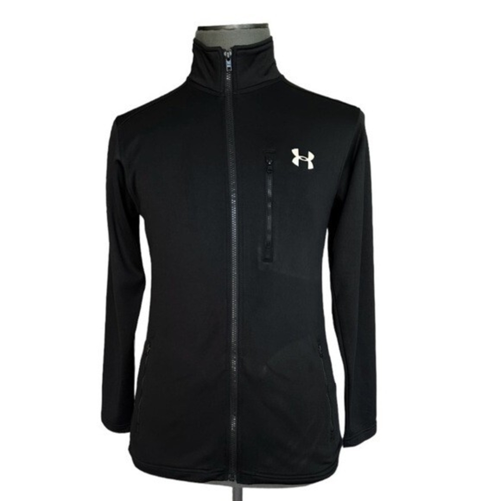 Under Armour Mens Micro Fleece Jacket S Full Zip Athletic Sweatshirt Logo NEW - Picture 4 of 9